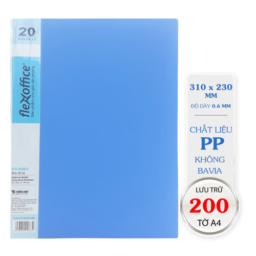 Bìa 20 lá A4 Thiên Long FO-DB01