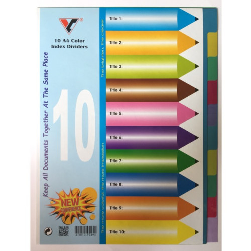 Bìa phân trang nhựa 10 số
