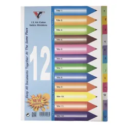 Bìa phân trang nhựa 12 số