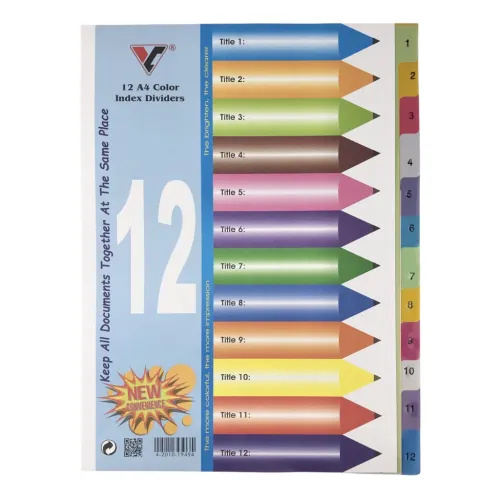 Bìa phân trang nhựa 12 số