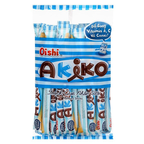 Bánh que nhân sữa Oishi Akiko 140gr Bánh que nhân sữa Oishi Akiko 140gr