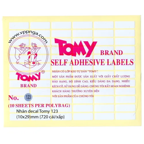 Decal Tomy 123