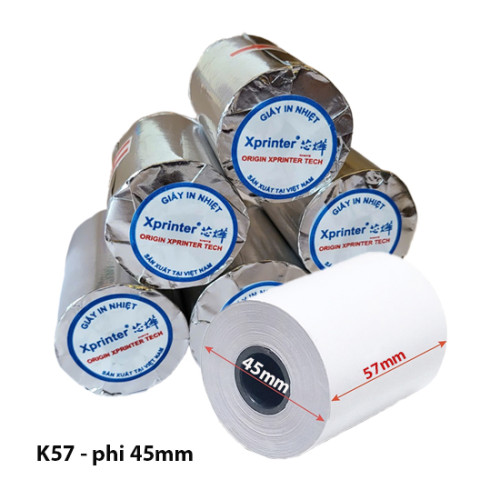 Giấy in nhiệt 57mm x 45mm