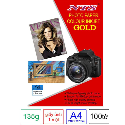 Giấy in ảnh A4 NTS 100 tờ 1 mặt-135g Giấy in ảnh A4 NTS 100 tờ 1 mặt-135g