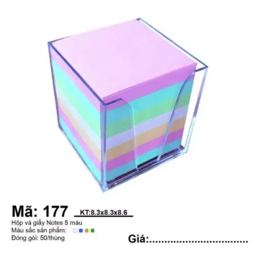 Giấy note 3x3 -5 màu không keo-có hộp Giấy note 3x3 -5 màu không keo-có hộp