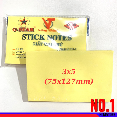 Giấy note 3x5 GStar màu vàng Giấy note 3x5 GStar màu vàng