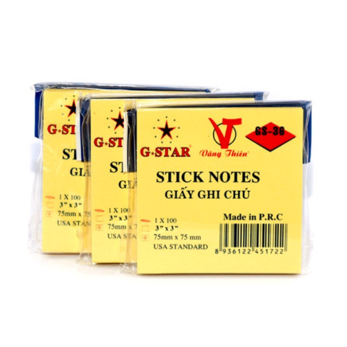 Giấy note 3x3 GStar màu vàng Giấy note 3x3 GStar màu vàng