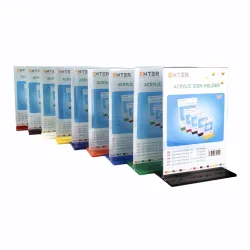 Kệ mica 2 mặt A4 Enter E06 210 x 300mm đế lùa đen đứng