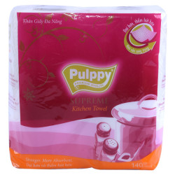 Khăn giấy đa năng Pulppy Supreme 2 lớp (2 cuộn – 140 tờ)