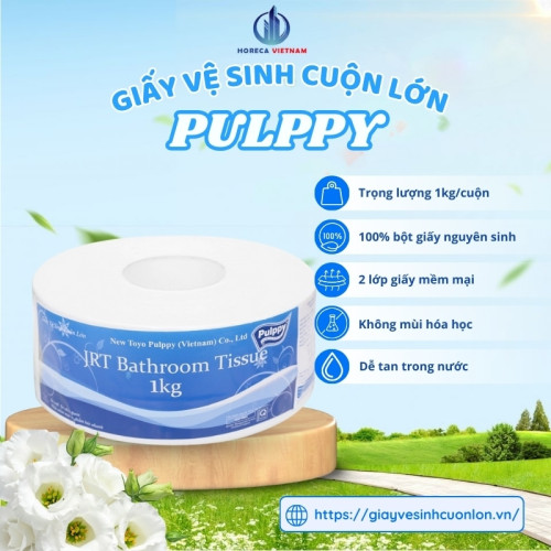 Giấy Vệ Sinh Pulppy cuộn lớn 1kg