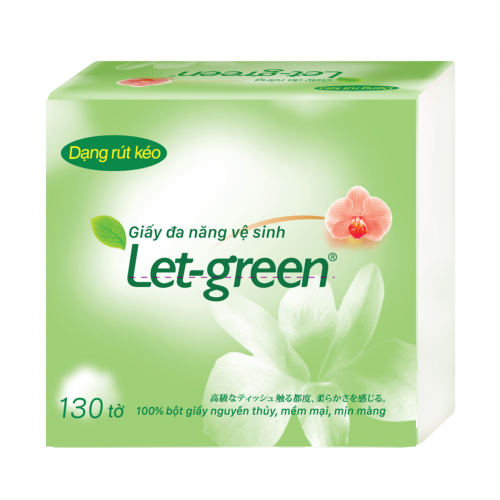 Khăn giấy đa năng Let Green 10 x 21cm 130 Tờ