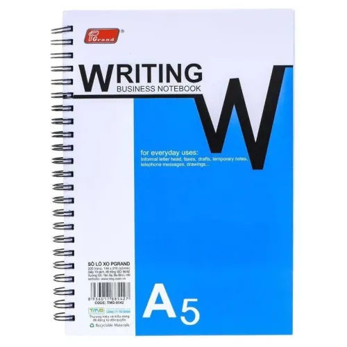 Sổ lò xo A5 200 trang (100 tờ) Pgrand