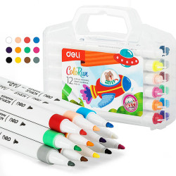 Bút lông 12 màu Marker Acrylic - Deli EC189-12