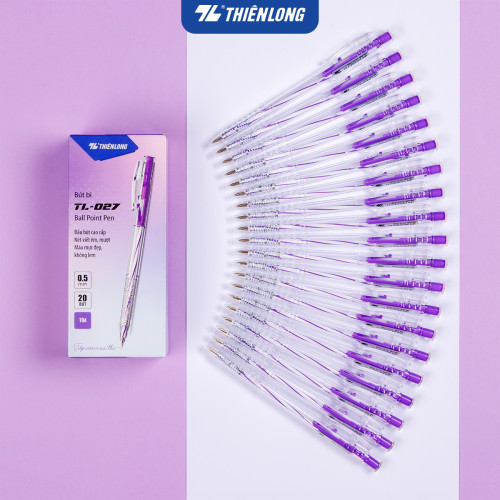 Bút Bi Thiên Long TL-027 Tím - Nét 0.5mm (Chính Hãng)