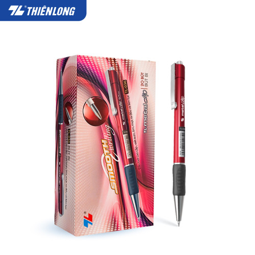 Bút Bi Thiên Long TL-036 Mực Đỏ Ngòi 0.7mm Metal Clip