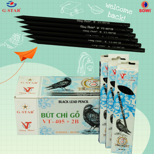 Viết chì gỗ Gstar thân đen VT405 Viết chì gỗ Gstar thân đen VT405