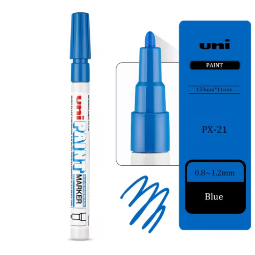 Viết sơn cây nhỏ Unipaint Market  PX21 0.8 Xanh Dương