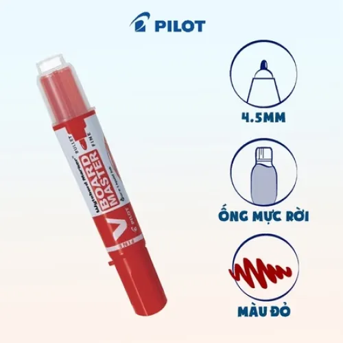 Bút lông bảng Pilot V Board Master S mực đỏ WBMA Bút lông bảng Pilot V Board Master S mực đỏ WBMA
